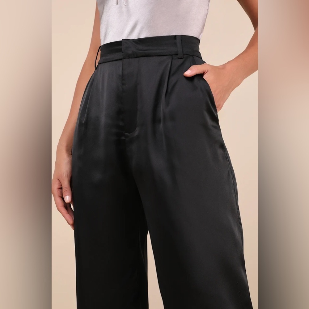 Lulus Flawless Behavior Black High-Rise Straight Leg Pants - Picture 5 of 9